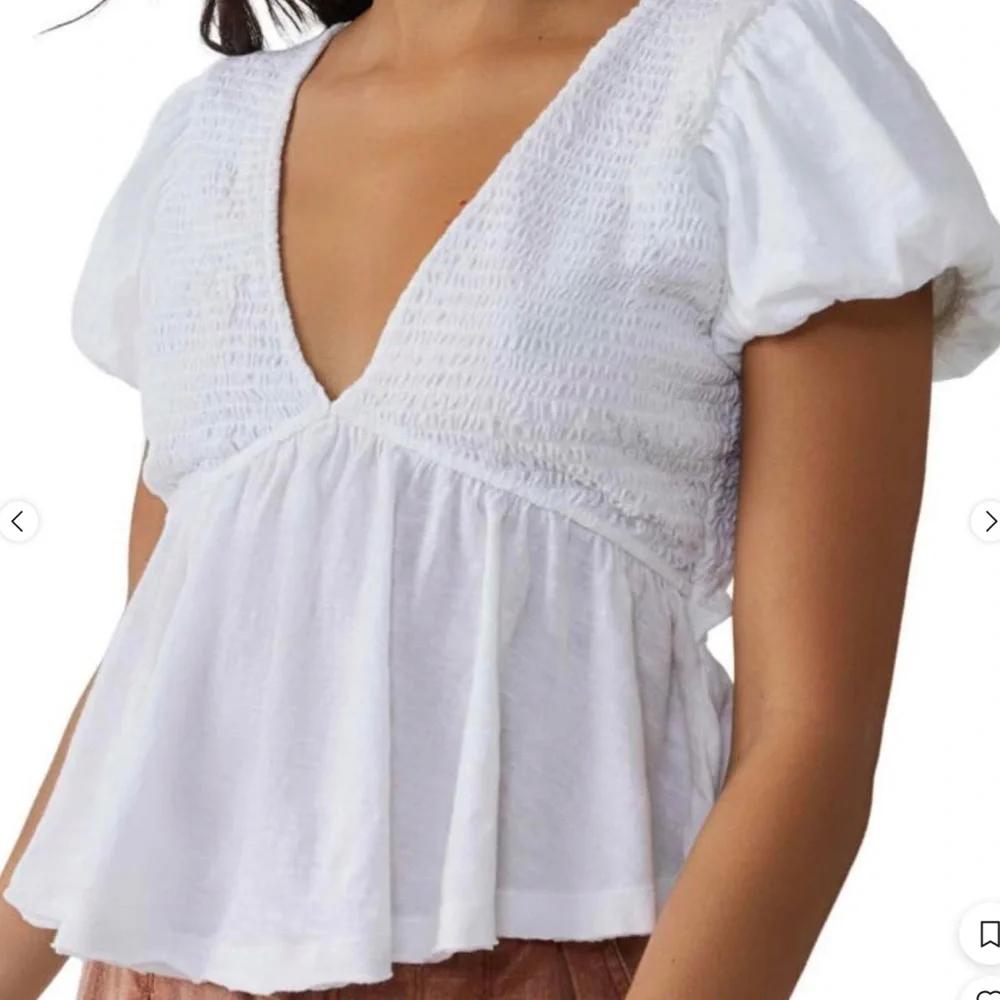 Free People small white Charlotte tie back top - Picture 3 of 5